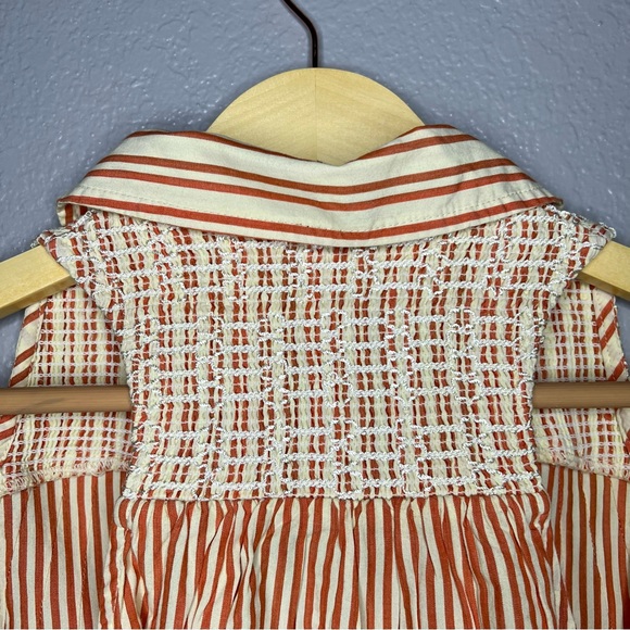 Free People Be Real Mini Dress/Tunic in Rust Stripe Size Small - Picture 11 of 13